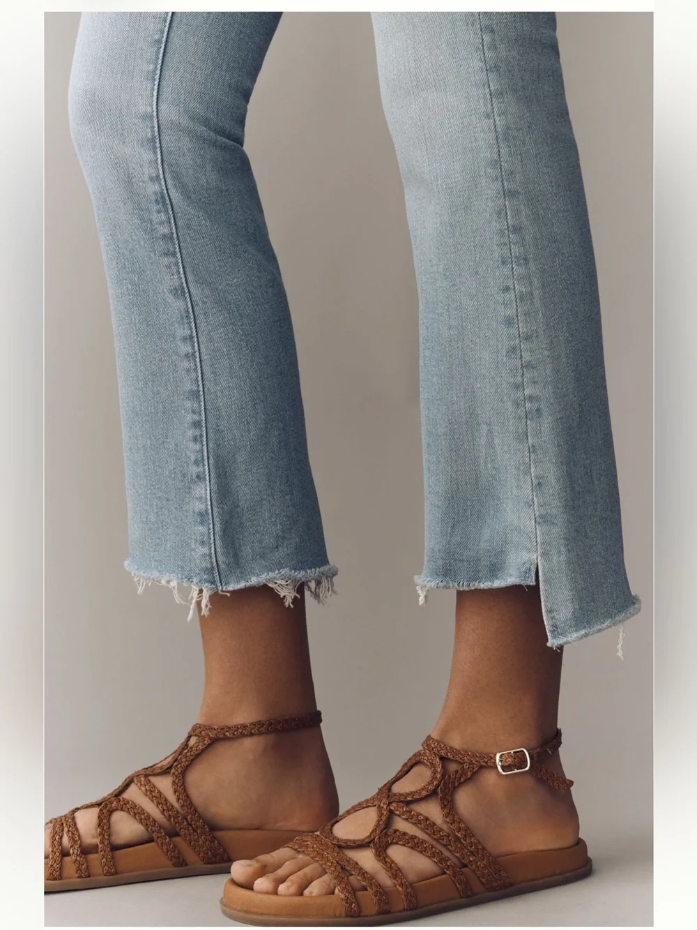 MOTHER Insider High Rise Crop Straight Step Jeans